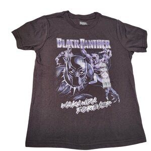 Marvel Black Panther Kids Wakanda Forever Short Sleeve Black T-Shirt 6/7